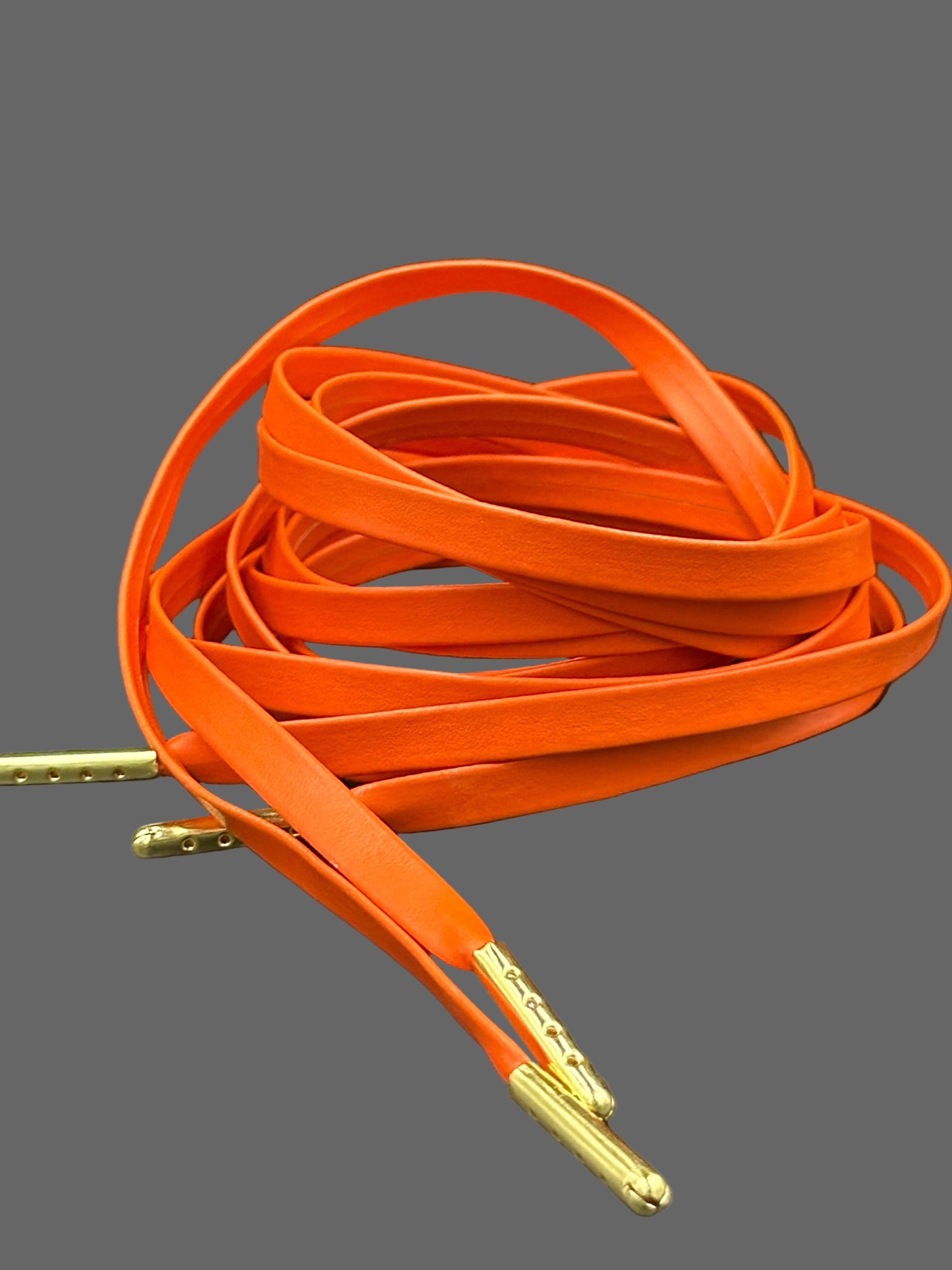 Orange Leather PU Laces