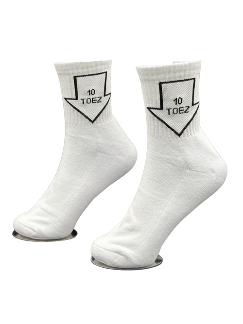 10 Toez Down White Ankle Sox