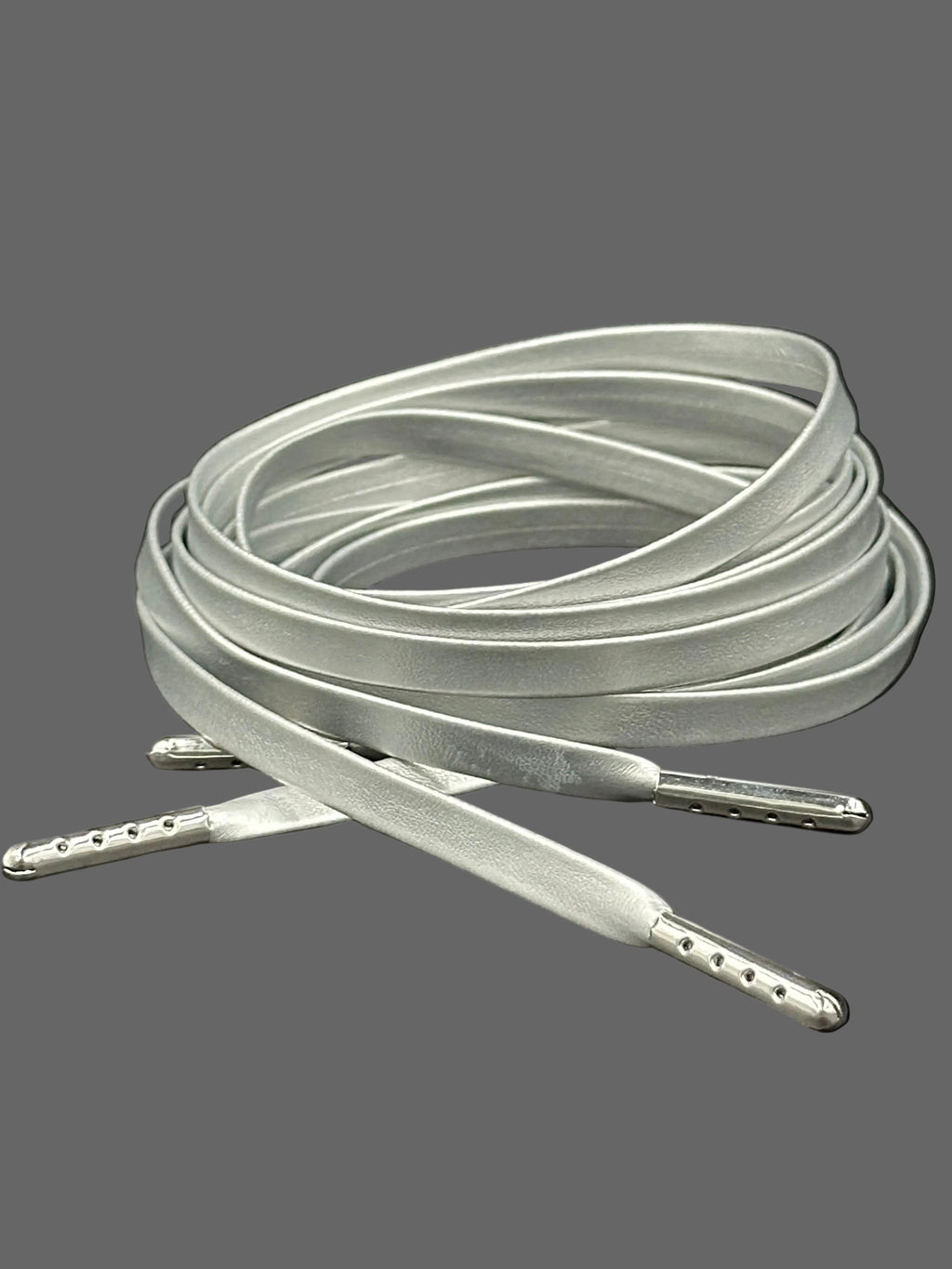Silver Leather PU Laces