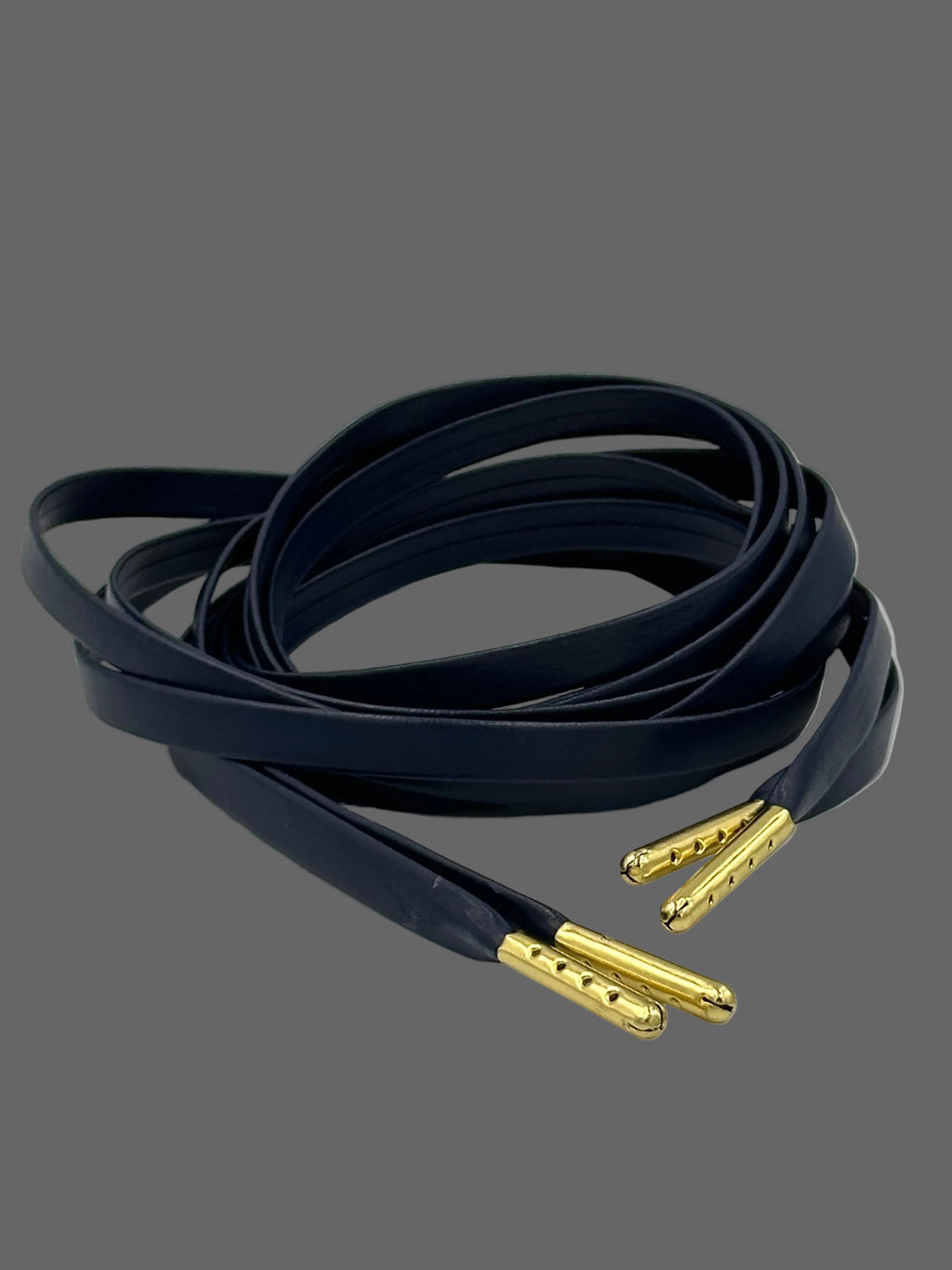 Navy Blue Leather PU Laces