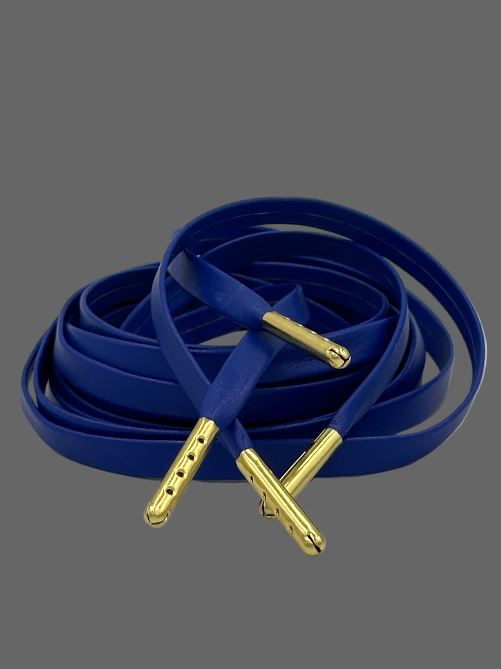 Blue Leather PU Laces