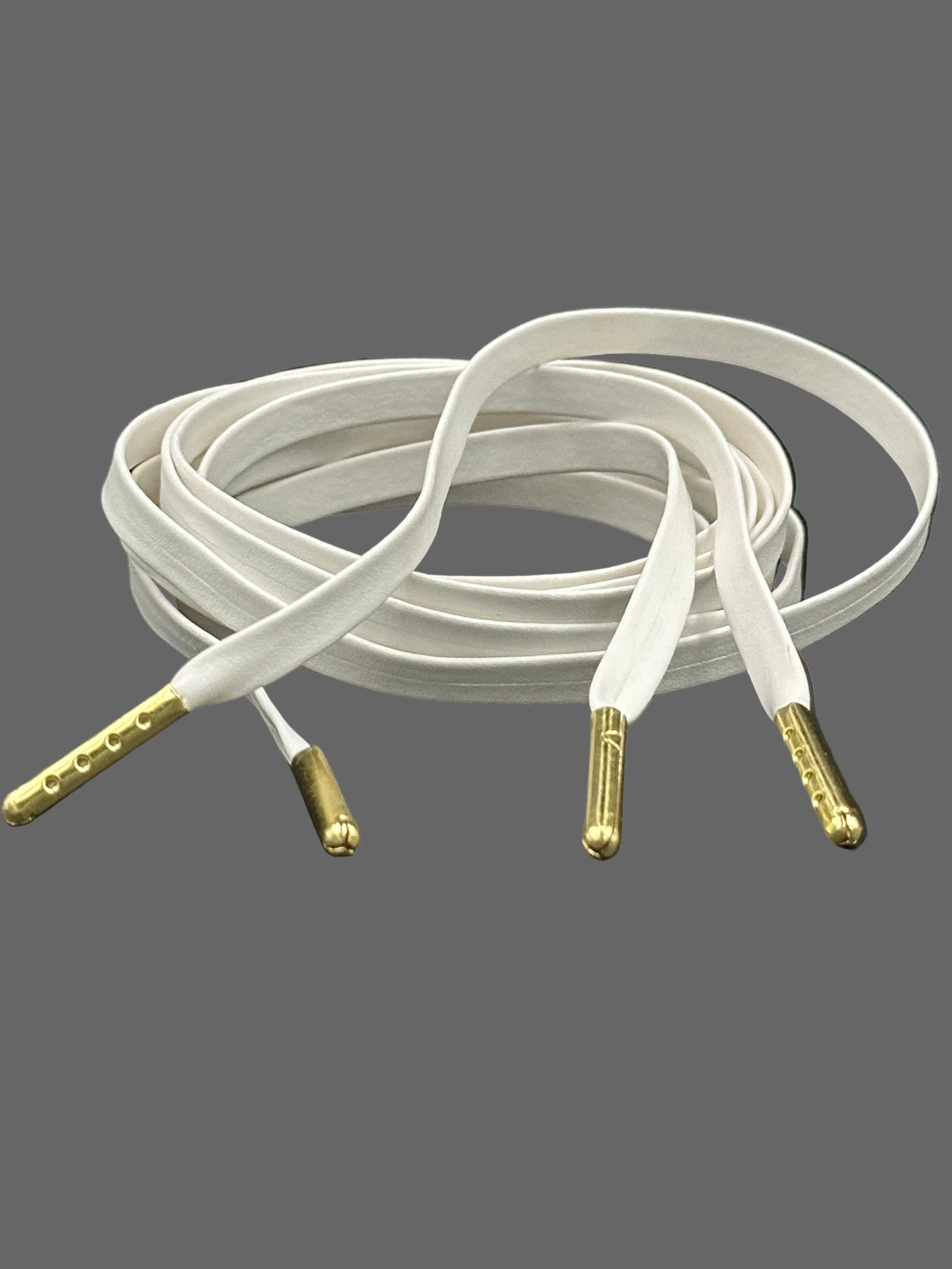 White Leather PU Laces