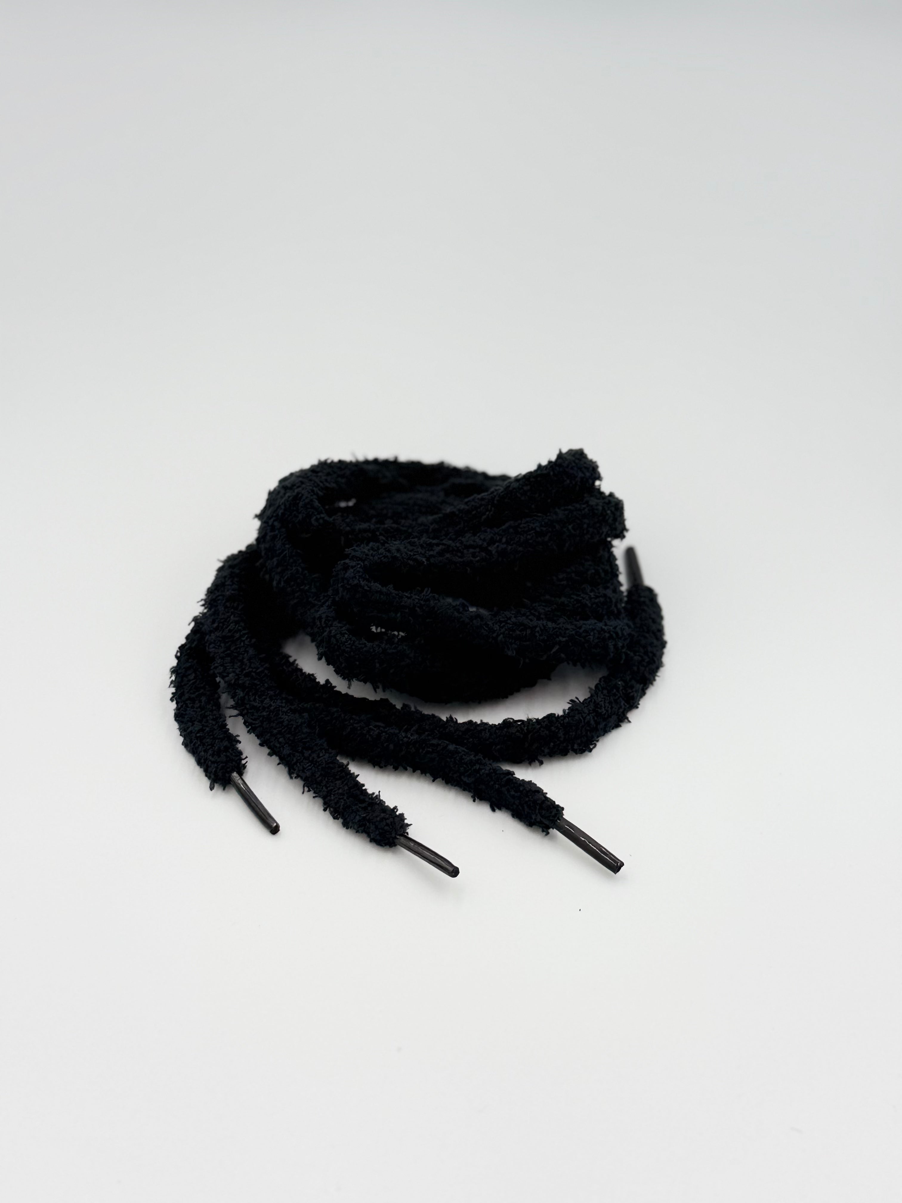 Black Fuzzy Sneaker Laces