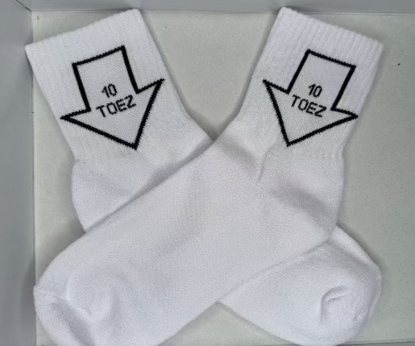 10 Toez Logo is on both sides of the sock.